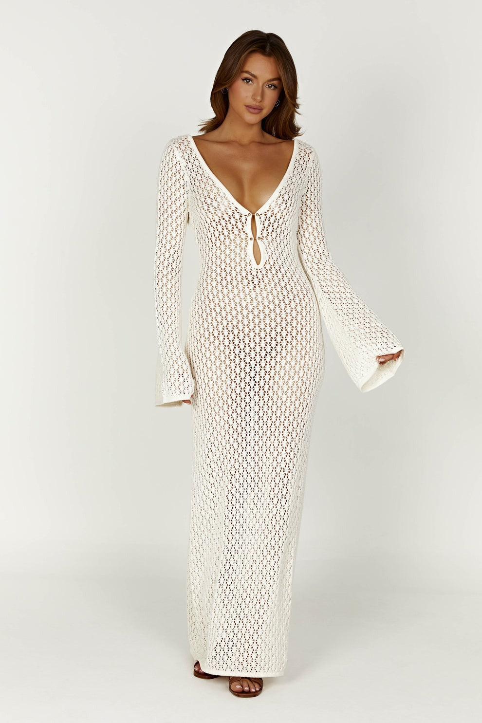 Flare Sleeve Maxi Dress