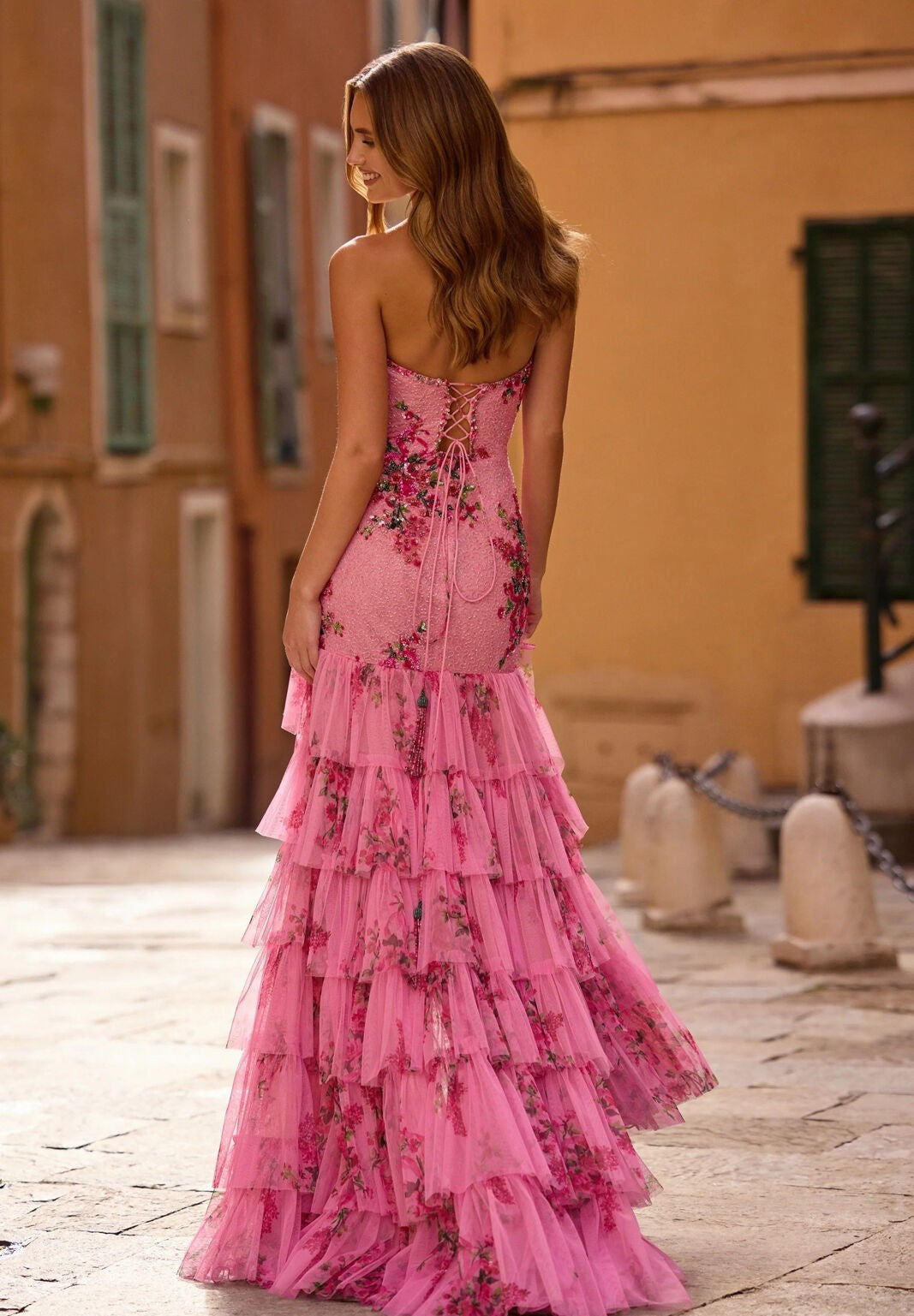 Pink Floral Maxi Dress