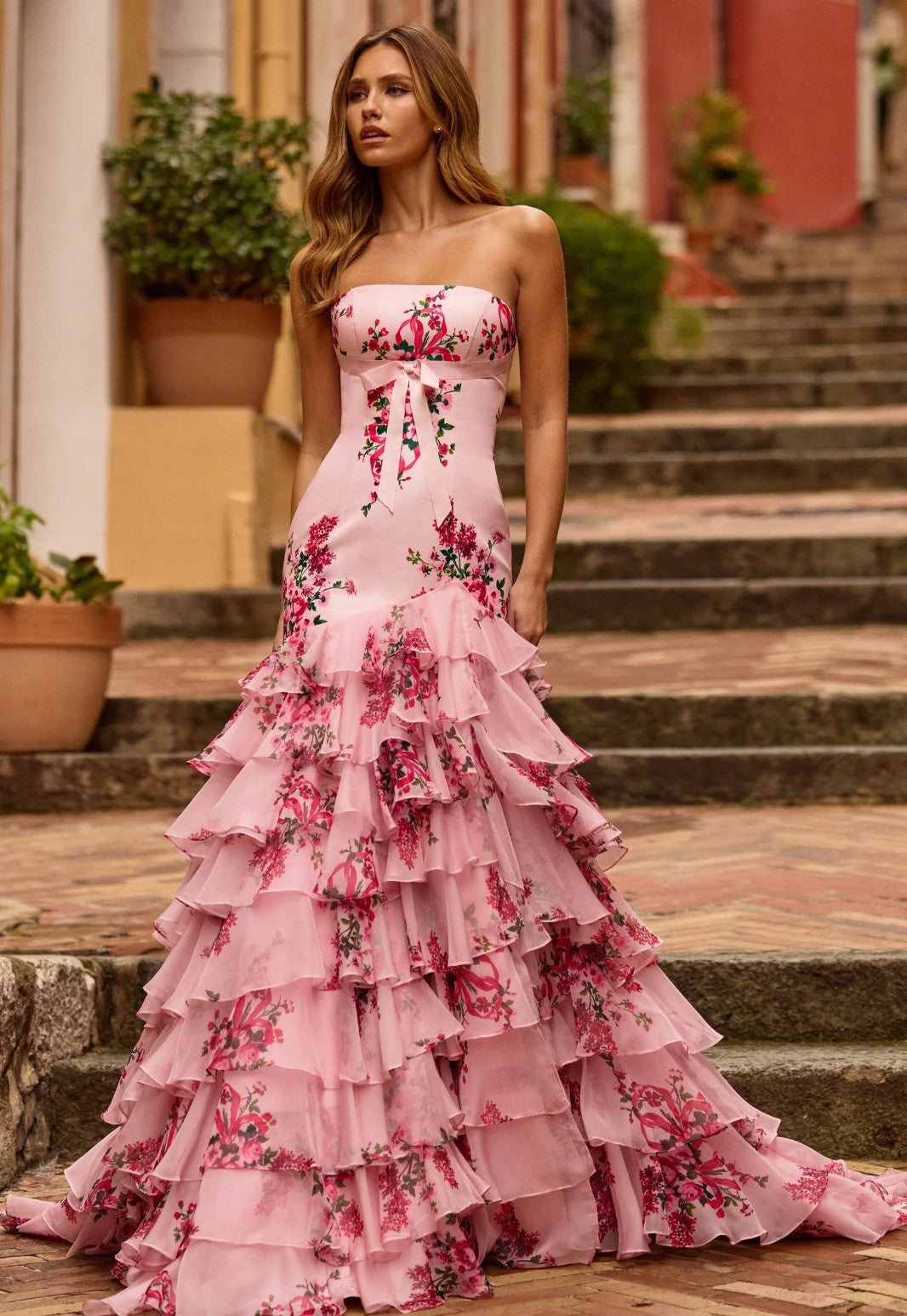 Pink Print Dress